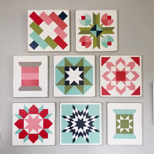 Image of SET of 6 - MIX AND MATCH - B&C Wood Barn Quilts