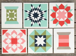 Image of SET of 6 - MIX AND MATCH - B&C Wood Barn Quilts