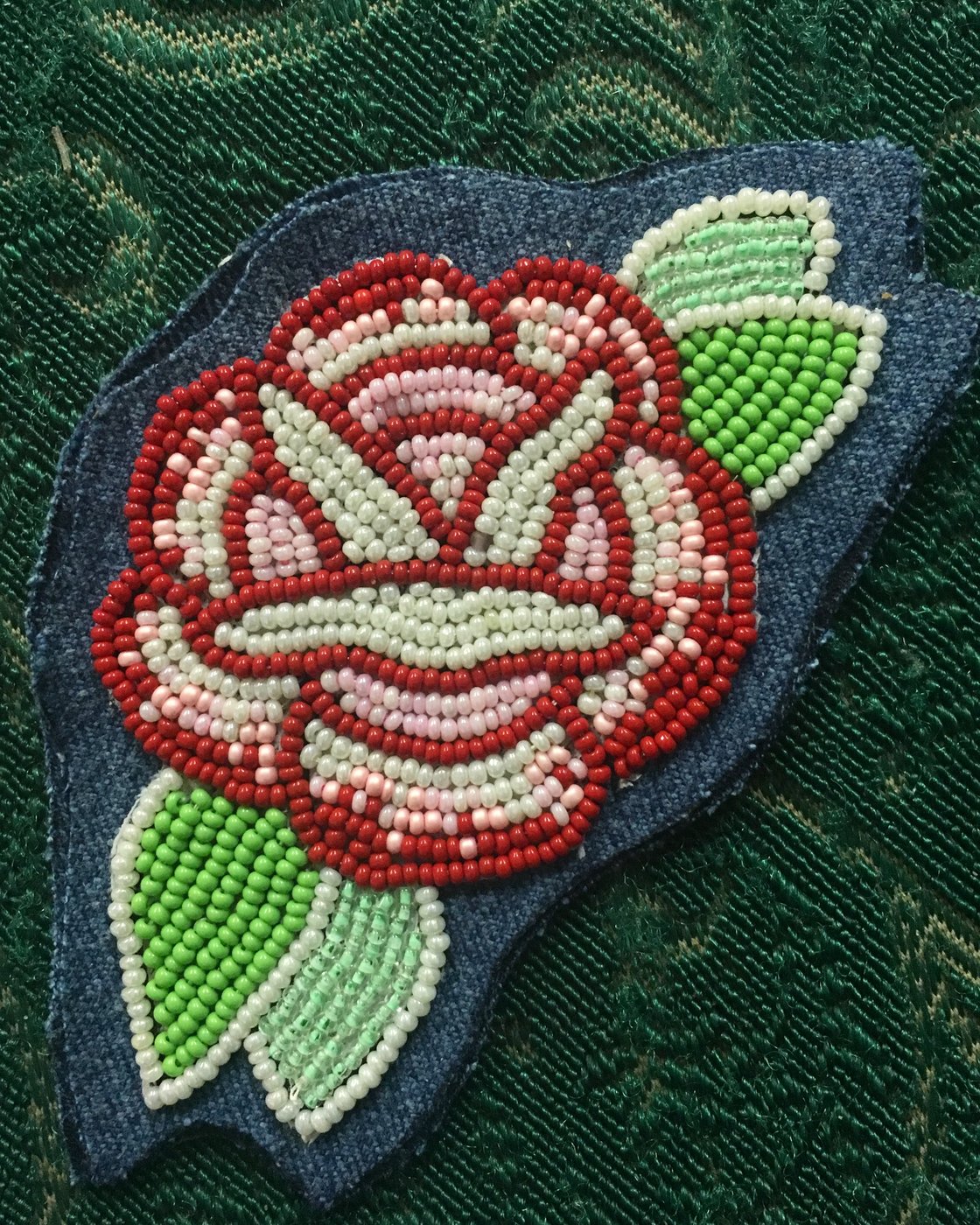 Image of beaded rose patch 