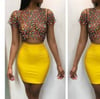 Beaded Club Top and Mini Skirt 