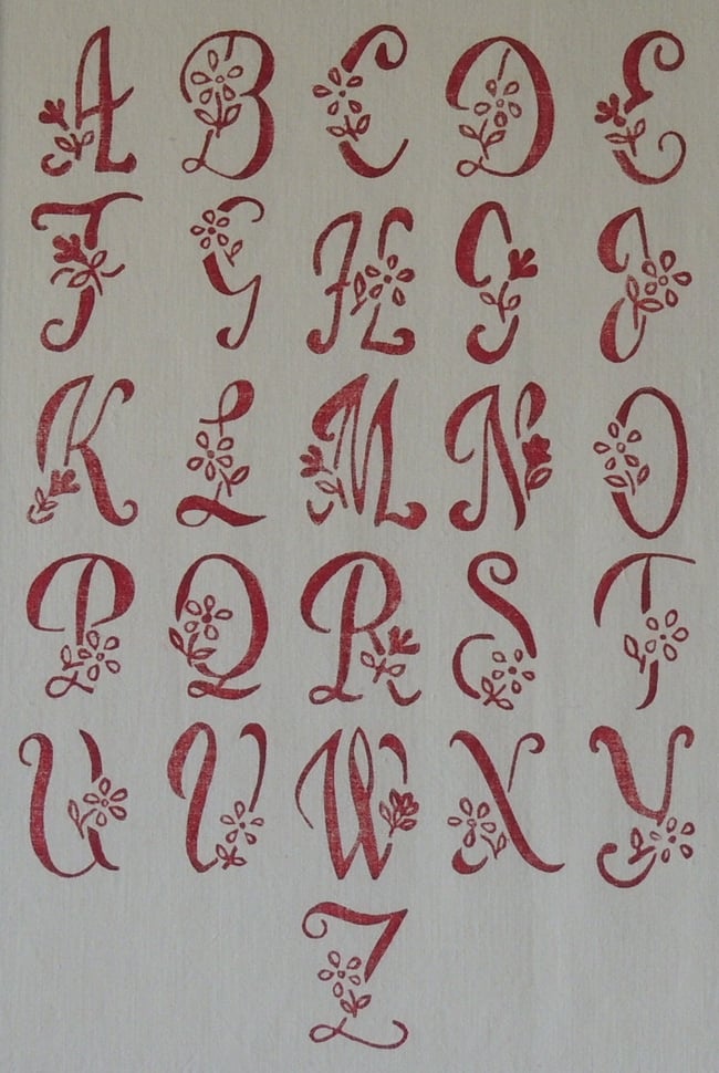 Printed Monogram Hearts - Red