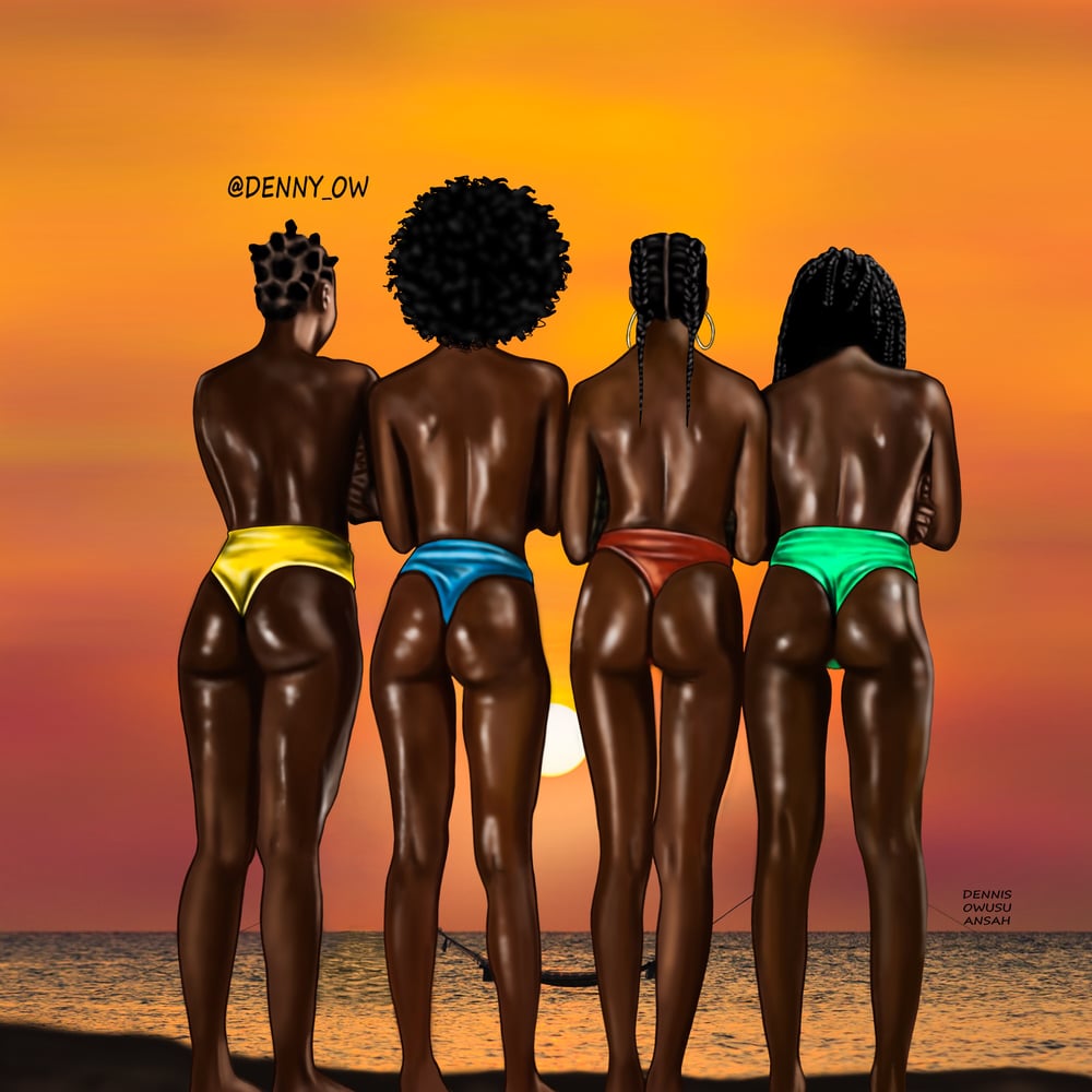 Image of SUNSET ON MELANIN Stretched Canvas Print 24 x 30