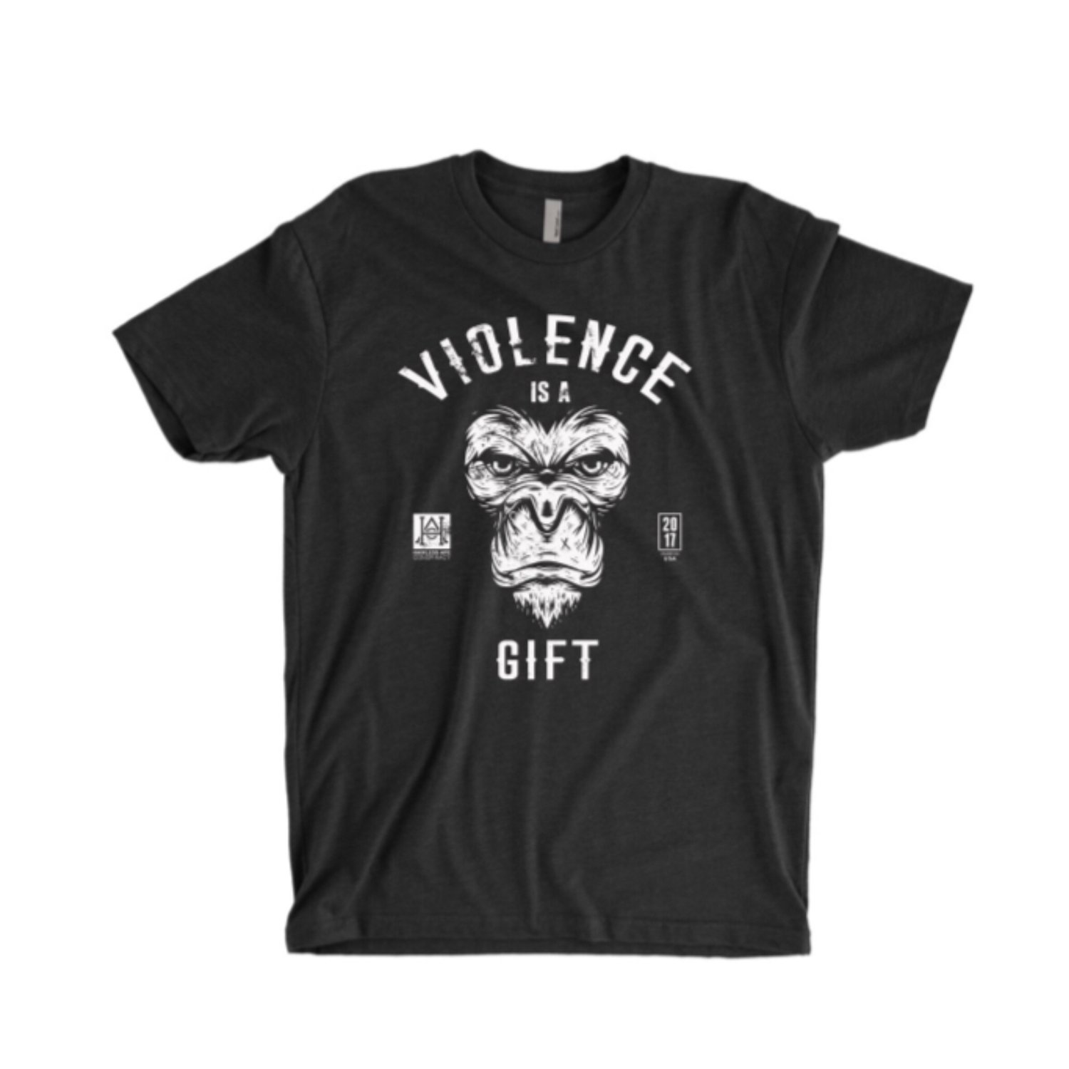 Image of HAC - Violence is A Gift / We Hit Black Tee 