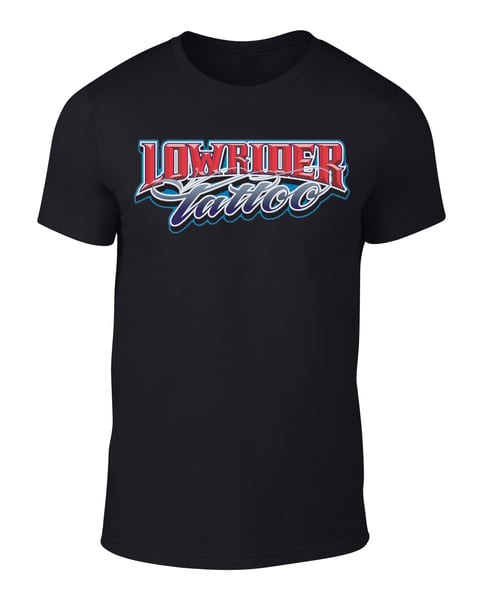 Image of Lowrider Tattoo Logo T Shirt (Black)