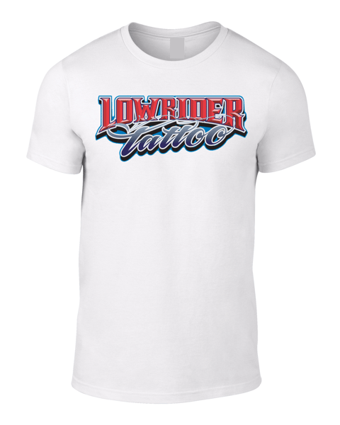 Image of Lowrider Tattoo Logo T Shirt (White)