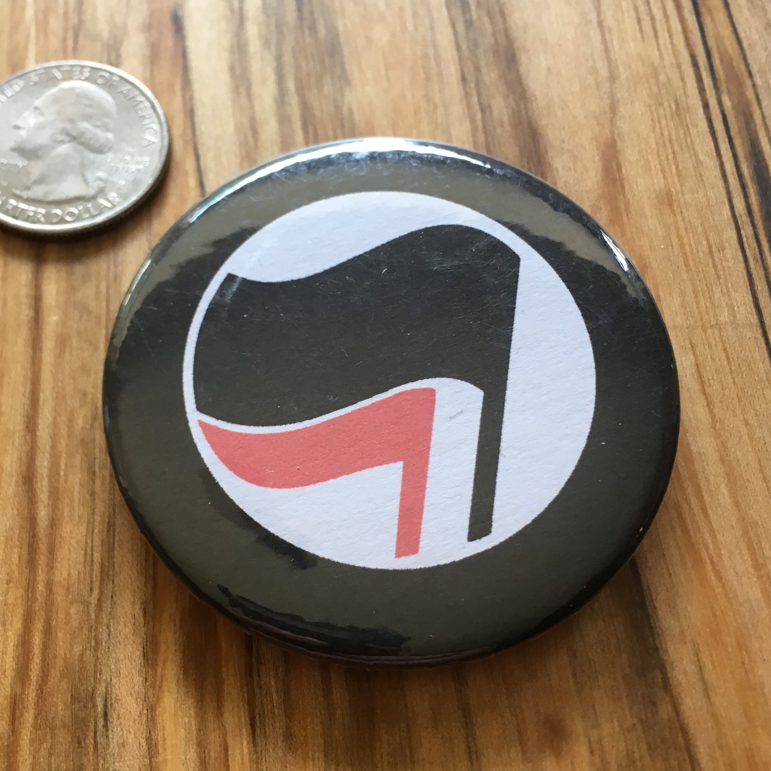 Image of Antifa Red and Black 2.5” Button