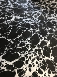 Image 1 of Marbled Paper #68 'Metallic Silver on Black' paper