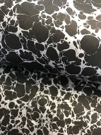 Image 3 of Marbled Paper #68 'Metallic Silver on Black' paper