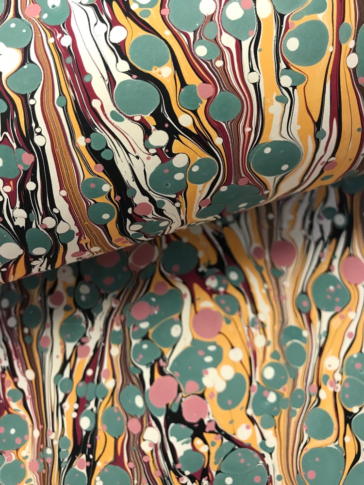 Image of Marbled Paper #23 'Turquoise Spot'