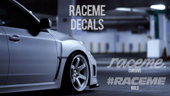 Image of #RACEME Decal (8" White)