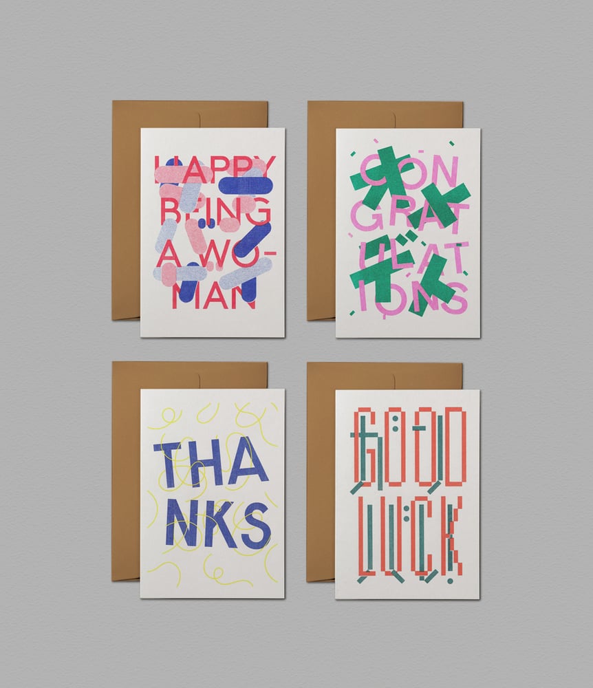 Image of Bilingual Greeting Cards (Risograph)