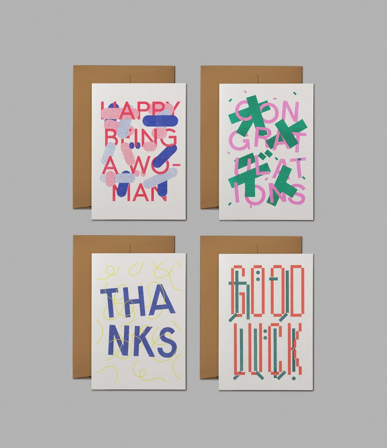 Image of Bilingual Greeting Cards (Risograph)