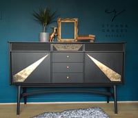 Image 2 of A black & gold leaf Nathan sideboard 