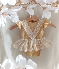 Image 1 of Newborn girls body-dress| Lucy | sunny yellow