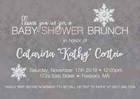 Image 1 of Snowflake Baby Shower & 40th Birthday Invite
