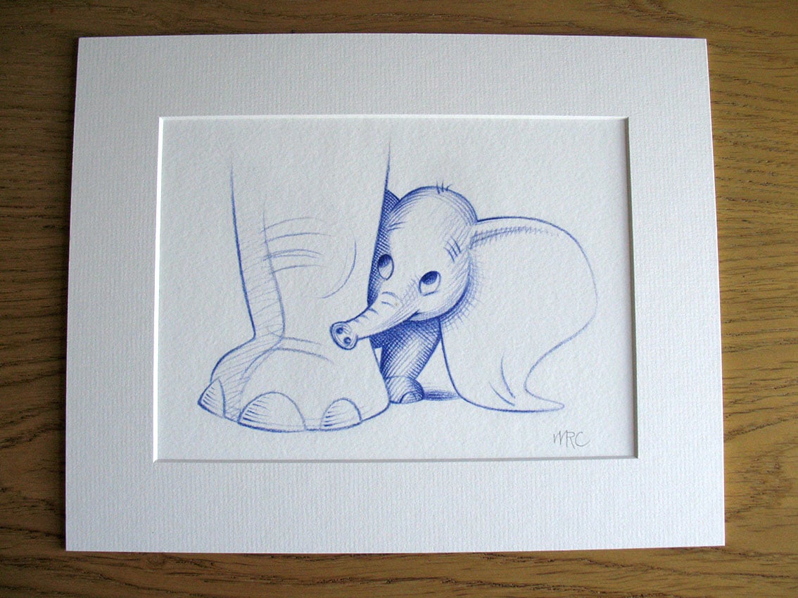 Dumbo the Elephant Vintage Art Drawings A4 Print Frameless 