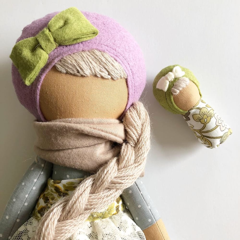 Image of Classic Doll Floral Green-choose your own eyes