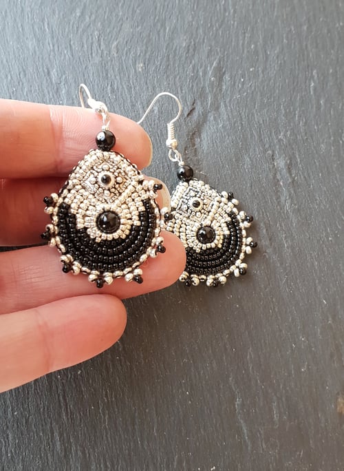 Image of Boucles d'oreille onyx METEORE
