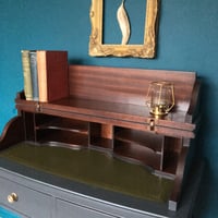 Image 4 of Dark grey & mahogany ladies desk 
