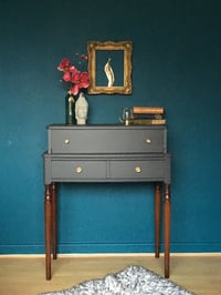 Image 5 of Dark grey & mahogany ladies desk 