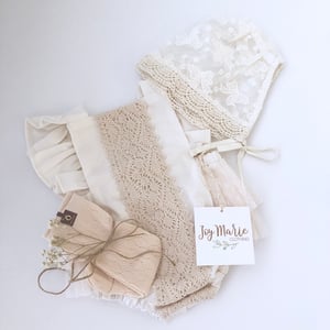Image of Lace baby bonnet (one size) 
