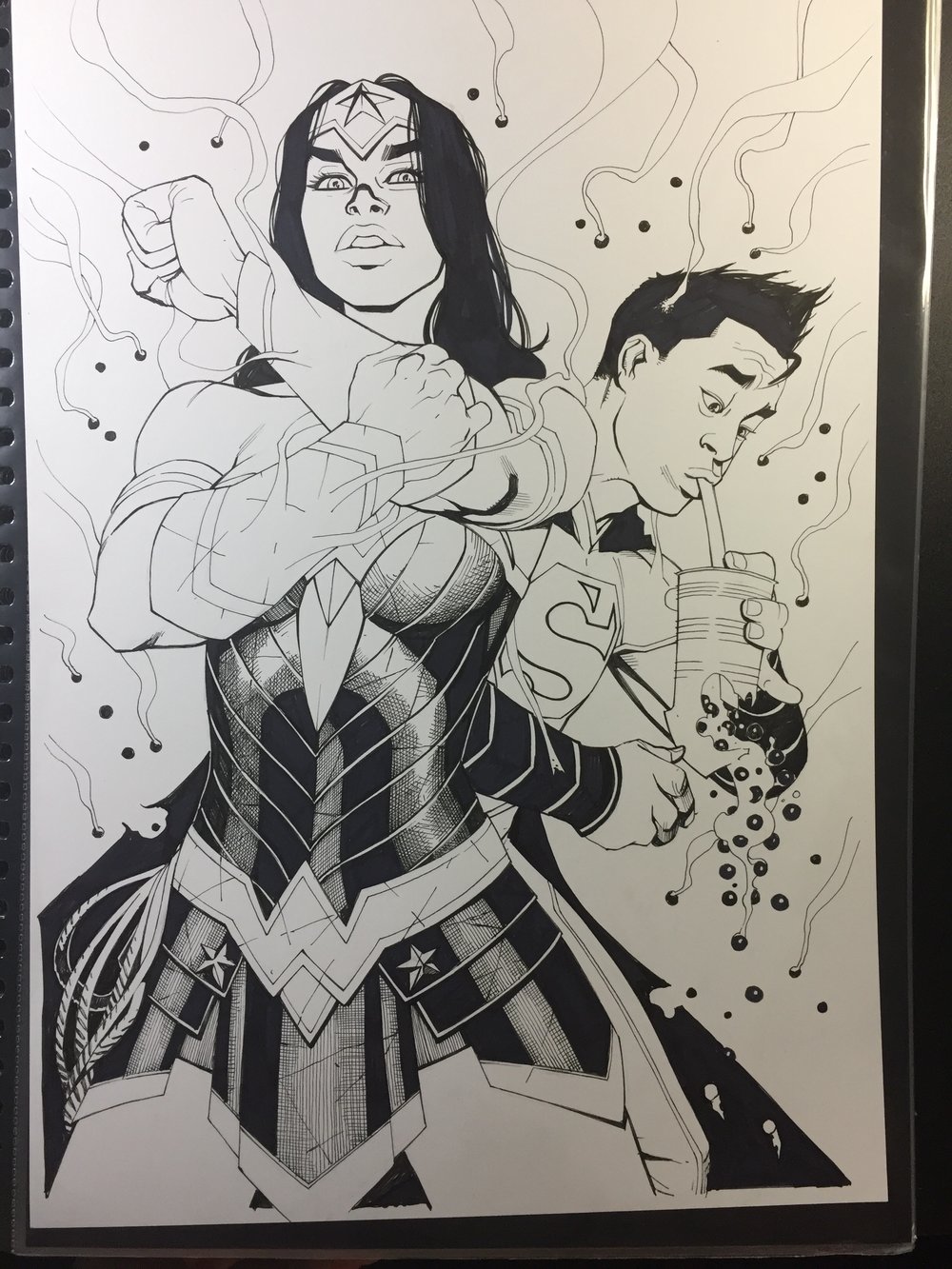 Image of NEW SUPER-MAN #6 variant cover original art