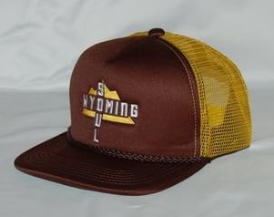 Image of WYOMING SOUL BROWN AND GOLD FOAM TRUCKER HAT