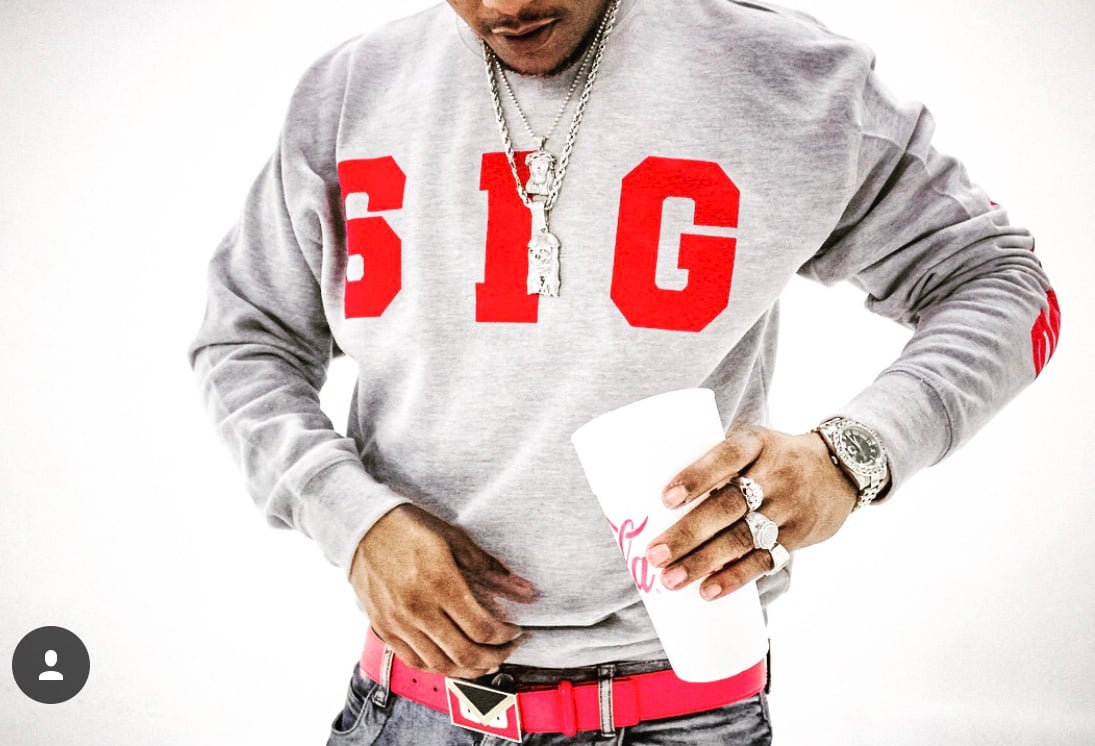 Image of Crew neck sweater flock print