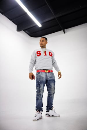 Image of Crew neck sweater flock print