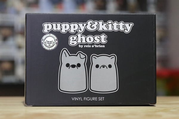 Image of Bimtoy Puppy & Kitty Ghost NYCC Silver Edition Vinyl Figure  