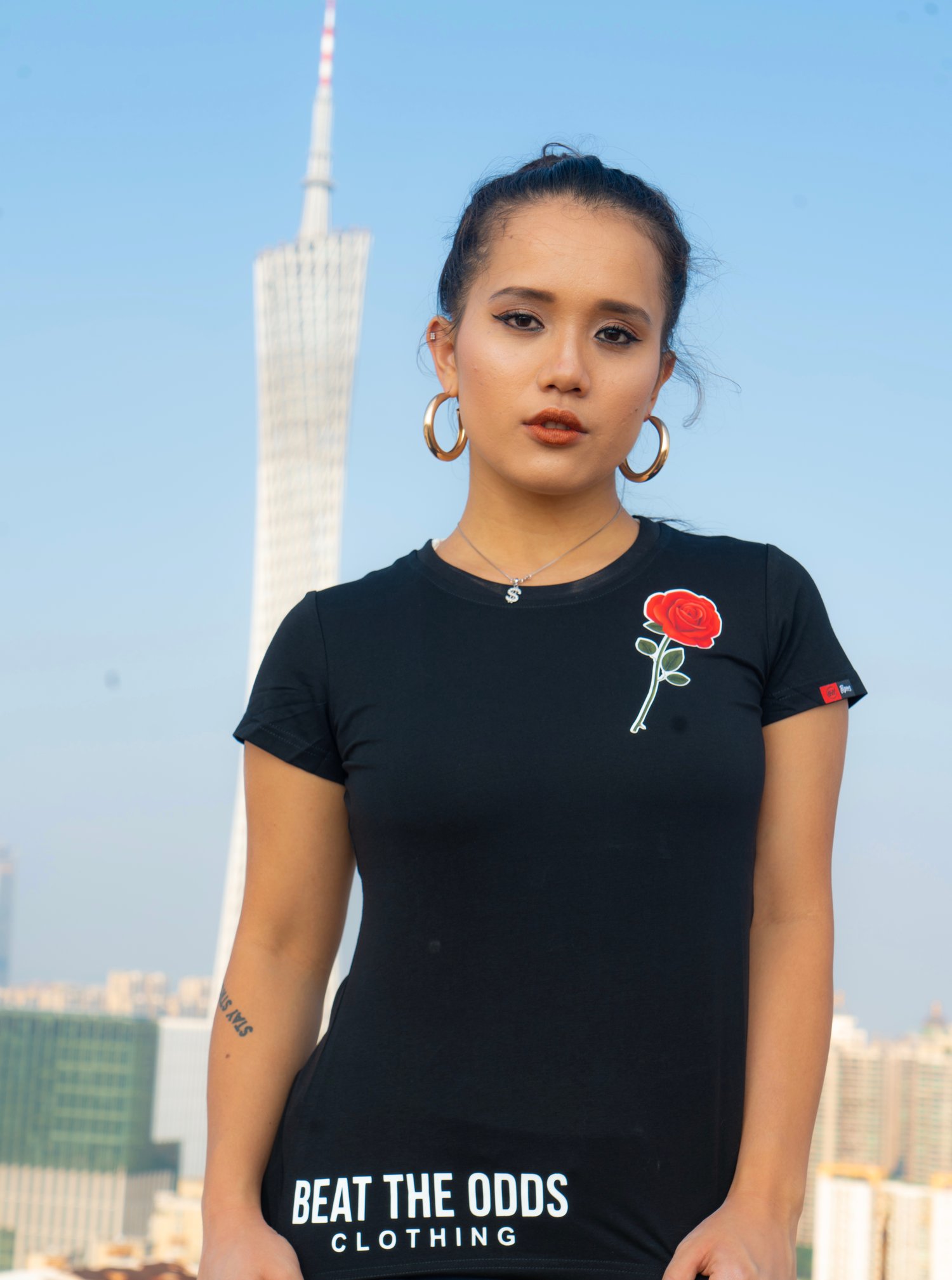 Image of Women's Rose Tee (Black)
