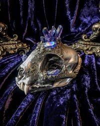 Image 1 of Purple/Blue Rainbow Aura Quartz -Bobcat Skull