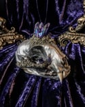 Purple/Blue Rainbow Aura Quartz -Bobcat Skull
