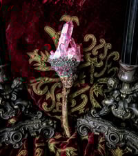 Image 1 of Light Pink Aura Quartz Fallow Deer Antler - Wand