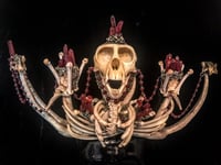 Image 1 of Red Quartz & Garnet Vervet Monkey - Antler Crown