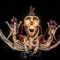 Image 2 of Red Quartz & Garnet Vervet Monkey - Antler Crown