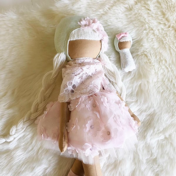 Image of Classic Doll Mint/Pink-choose your own eyes 