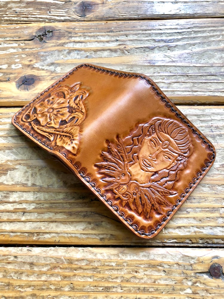 Image of "Earl Ingstad" Custom Viking Bi-Fold Wallet with Cash Slot and Four Card Slots.
