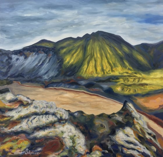 Image of Landmannalaugar river bed - Oil on canvas