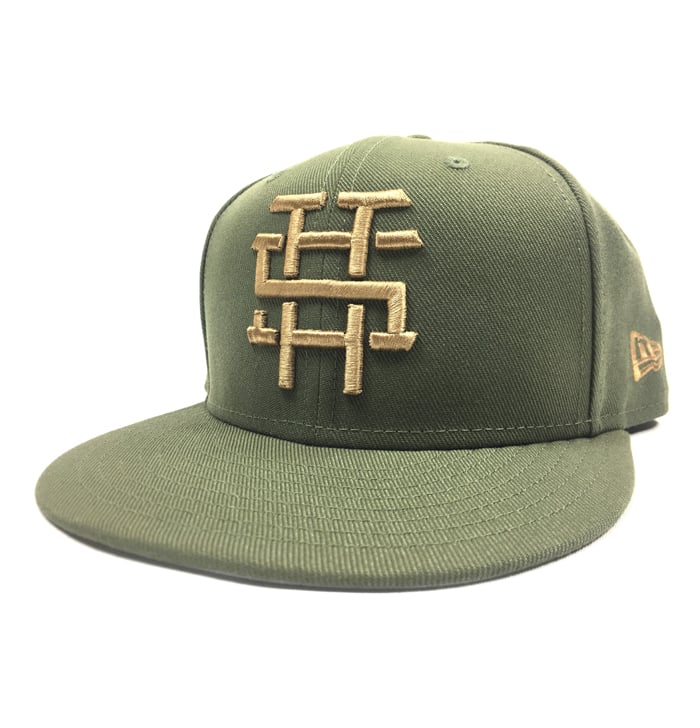 Image of 2520 X NEW ERA  MONOGRAM LOGO "T5T" 59FIFTY FITTED - NEW OLIVE