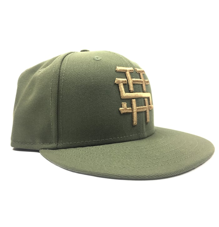 Image of 2520 X NEW ERA  MONOGRAM LOGO "T5T" 59FIFTY FITTED - NEW OLIVE