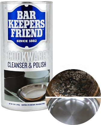 Image of COOKWARE CLEANSER & POLISH - 340g with NON SCRATCH GLASS SCRUBBER