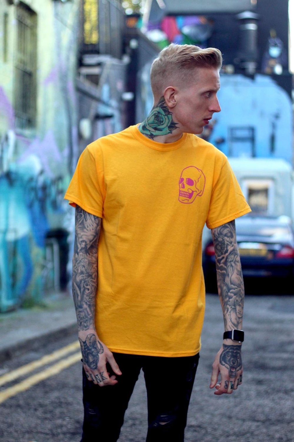 Image of PRINT TO ORDER: Pink Skull Tee