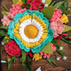 Custom State Felt Flower Sign in Mint