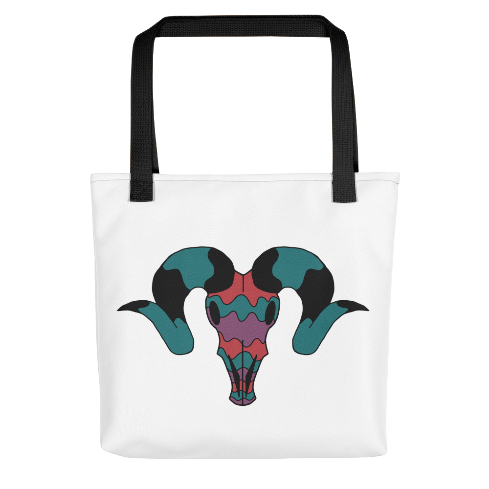Image of Colorful Ram Skull Tote