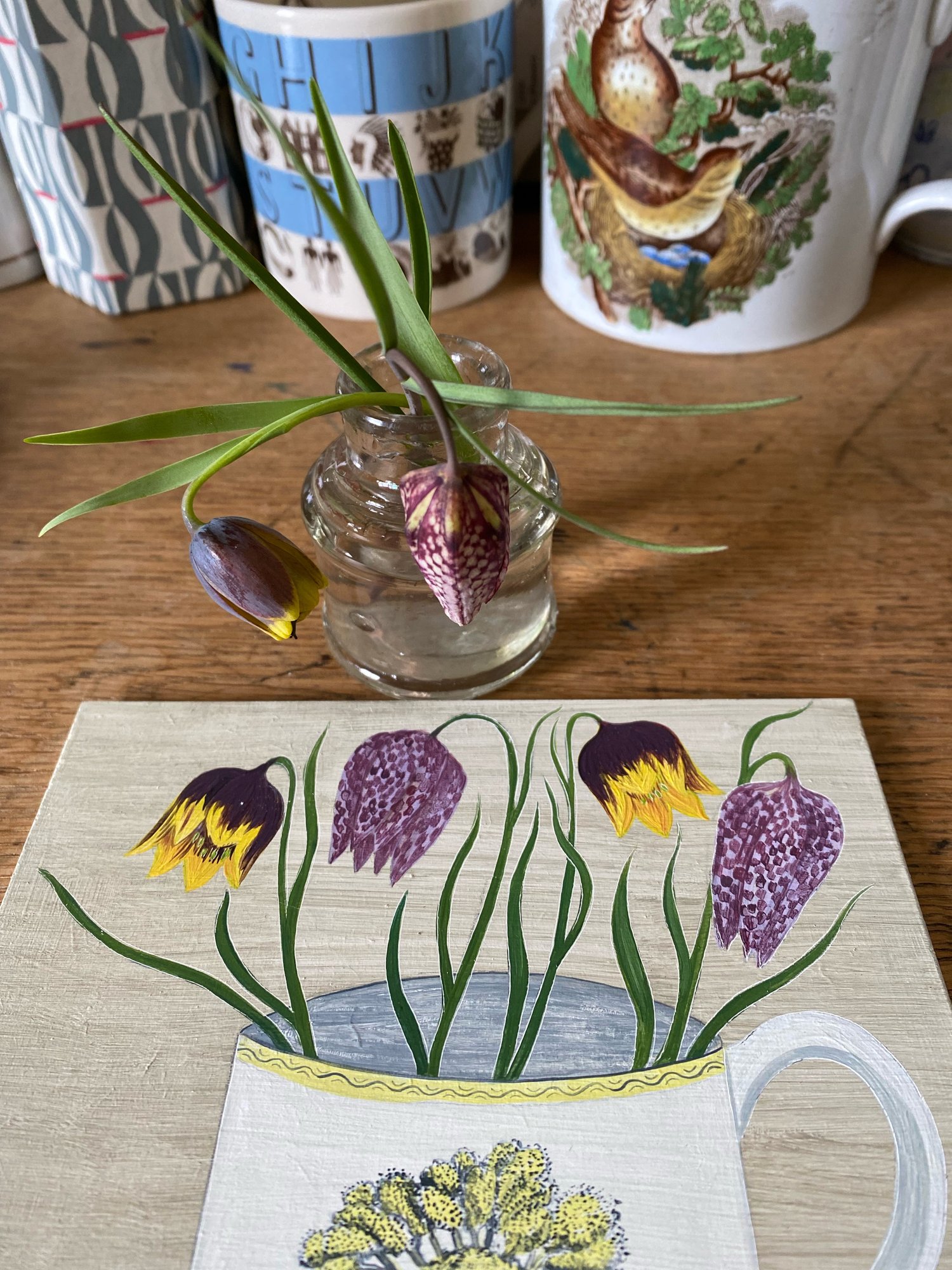 Image of Ravilious cup and Fritillaries 