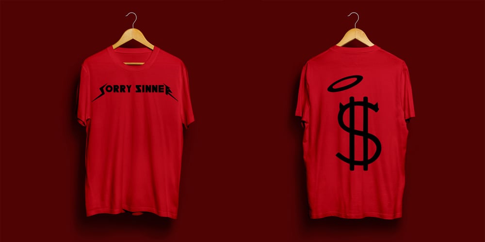 Image of Sorry Sinner RockStar Tee x RED/BLVCK
