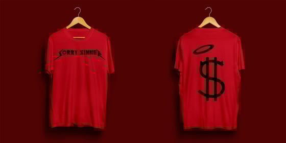 Image of Sorry Sinner RockStar Tee x RED/BLVCK