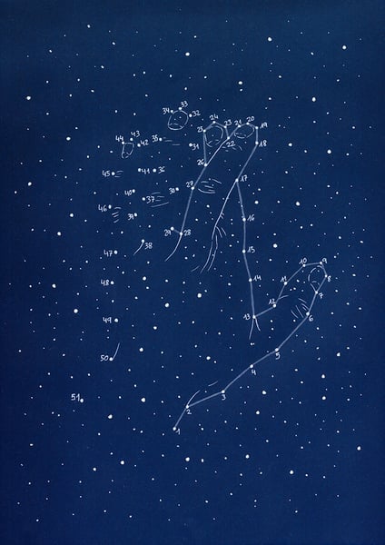 Image of constelaciones a lápiz "cruzo los dedos"
