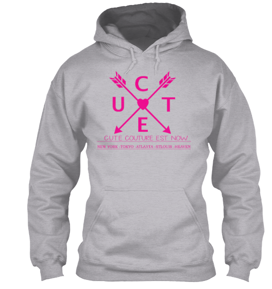 Image of NEW-CUTE ARROW/GREYHOODIE/PINK ARROW